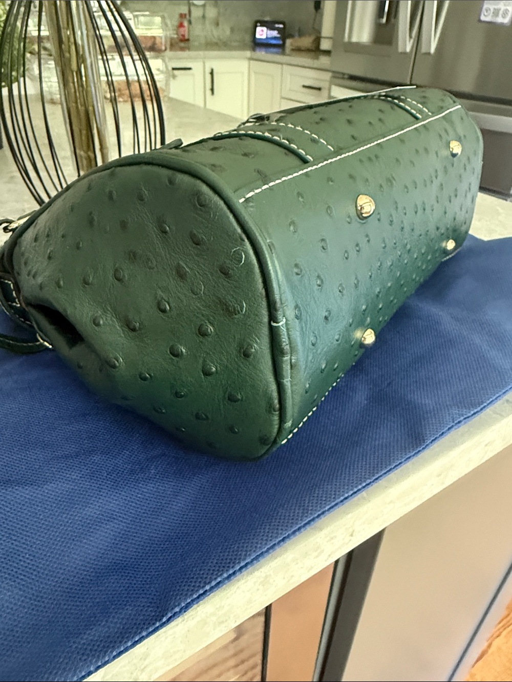 Dooney & Bourke forest Ostrich-Embossed Satchel - Picture 7 of 11
